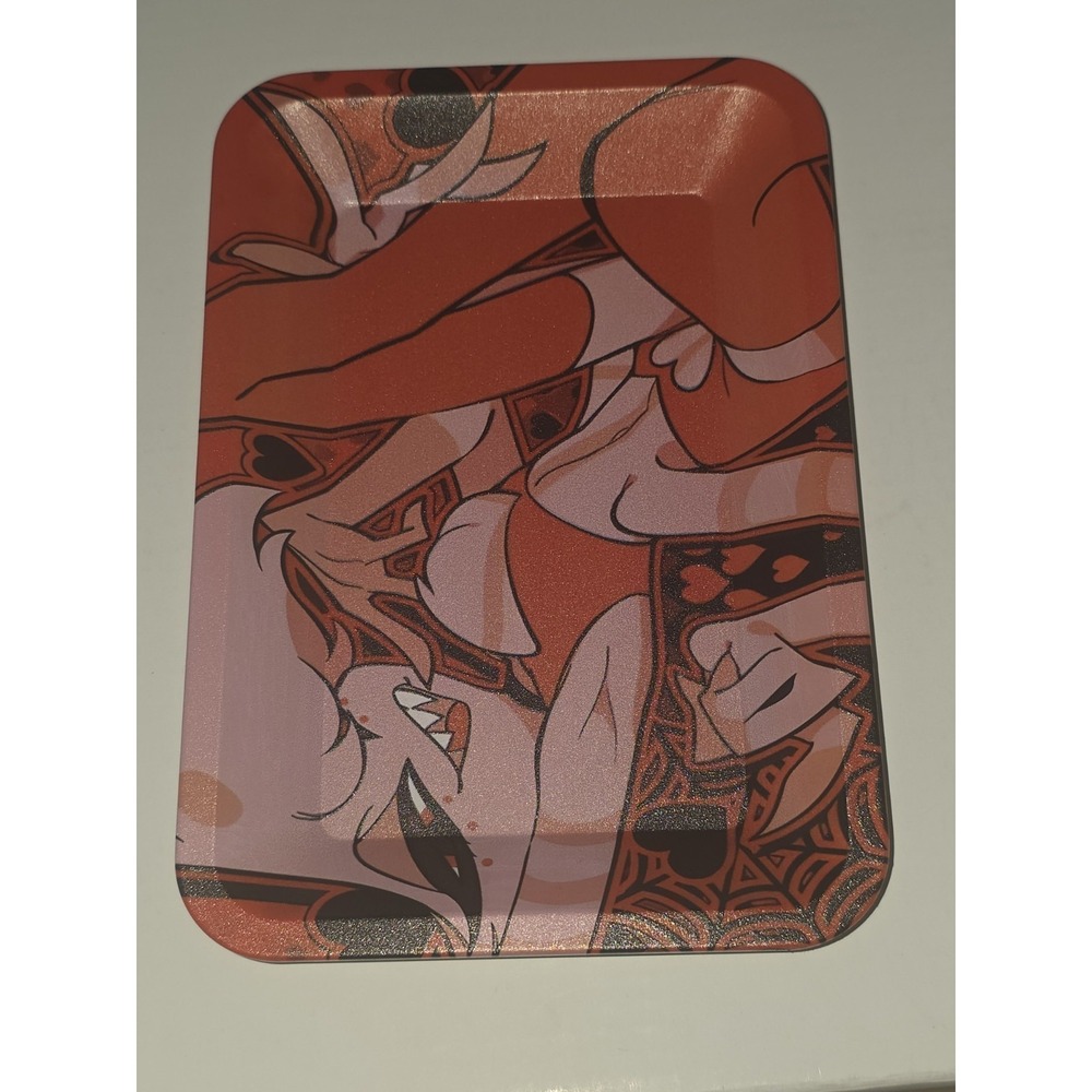 Angel Dust Small Metal Rolling Tray 7x5 Hazbin Hotel Utility Tin Valet Tray NEW - Picture 3 of 6